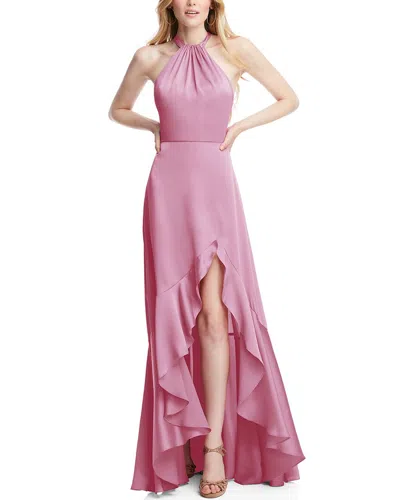 Social Tie-neck Halter Maxi Dress In Pink