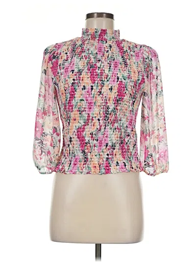 Pre-owned Socialite 3/4 Sleeve Blouse In Pink