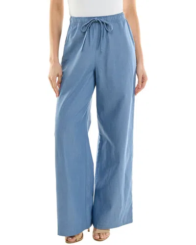 Socialite Chambray Woven Drawstring Pant In Blue