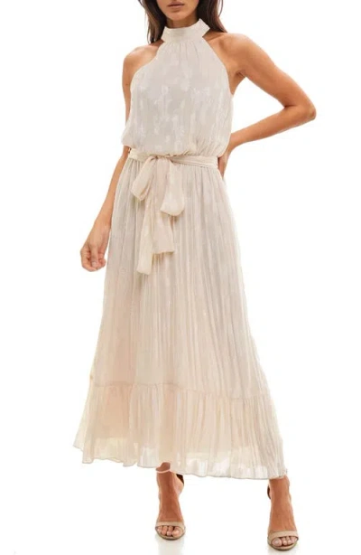 Socialite Chiffon Cocktail Maxi Dress In Cream