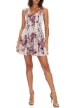 Socialite Corset 3d Sleeveless Minidress In Mauve/cream