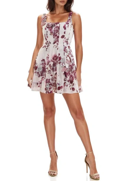 Socialite Corset 3d Sleeveless Minidress In Mauve/cream