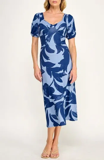 Socialite Corset Midi Dress In Endless Sky/ Navy