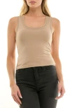 Socialite Double Layer Tank In Brown