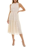 Socialite Embroidered Midi Dress In White