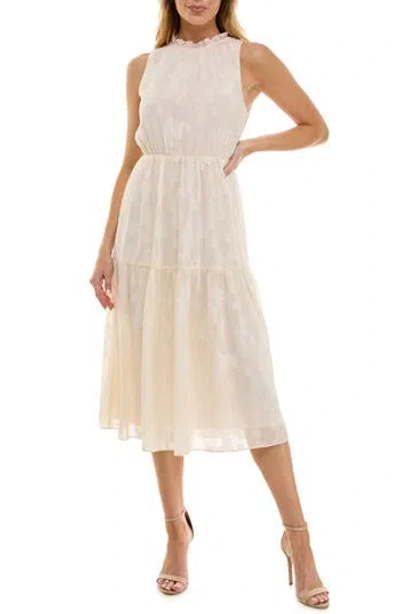 Socialite Embroidered Midi Dress In White