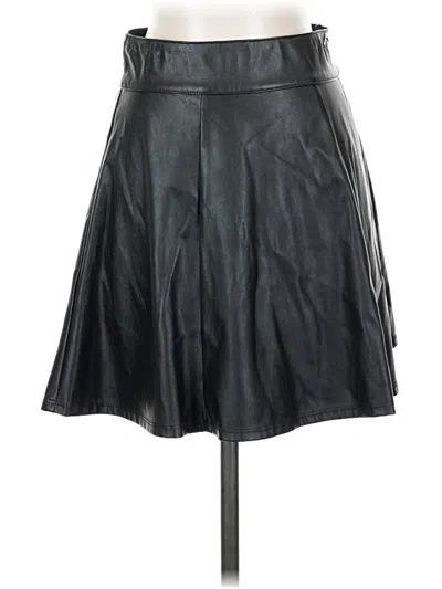 Pre-owned Socialite Faux Leather Skirt In Black