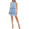Socialite Floral Burnout Halter Tiered Minidress