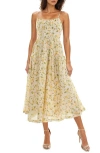 Socialite Floral Midi Dress In Blue