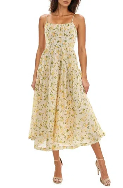 Socialite Floral Midi Dress In Neutral
