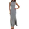 Socialite Funnel Neck Knit Dress In Heather Grey