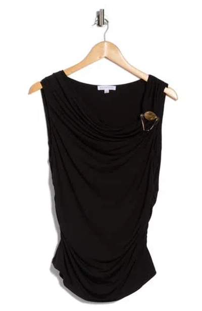 Socialite Hardware Ruched Top In Black