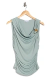 Socialite Hardware Ruched Top In Gray