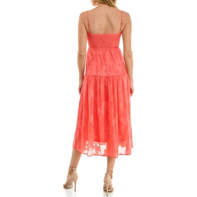 Socialite Jacquard Maxi Sundress In Coral Sugar