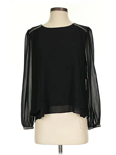 Pre-owned Socialite Long Sleeve Blouse In Black