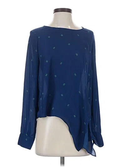 Pre-owned Socialite Long Sleeve Blouse In Blue