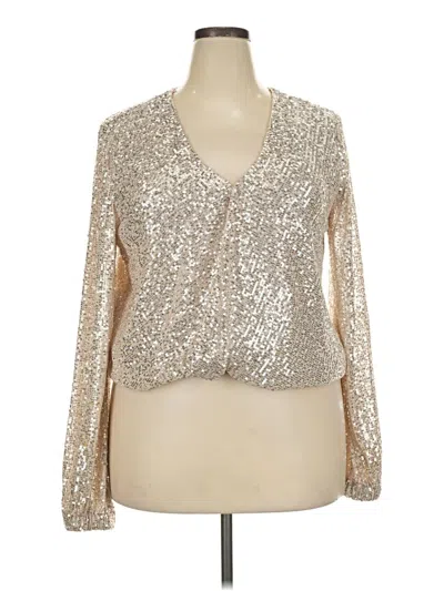 Pre-owned Socialite Long Sleeve Blouse In Silver