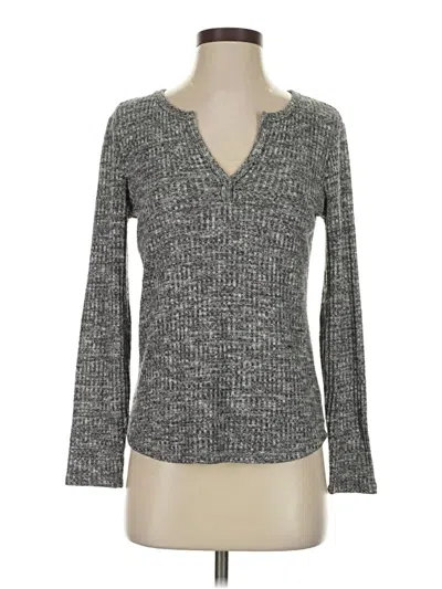 Pre-owned Socialite Long Sleeve Henley Shirt In Gray