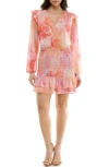 Socialite Long Sleeve Smocked Bodice Minidress