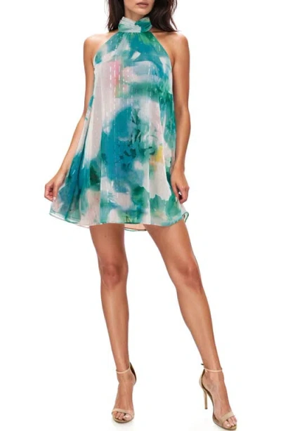 Socialite Metallic Halter Minidress