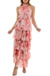 Socialite Swiss Dot Ruffle Maxi Dress