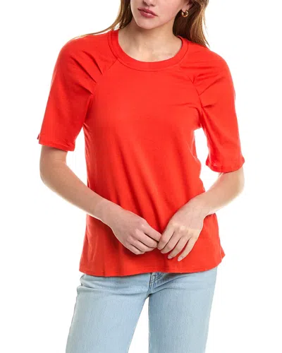 Socialite Raglan Pleated T-shirt In Red
