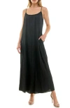 Socialite Satin Cami Maxi Dress In Black