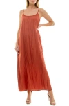 Socialite Satin Cami Maxi Dress In Orange