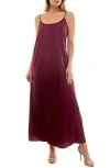 Socialite Satin Cami Maxi Dress In Purple