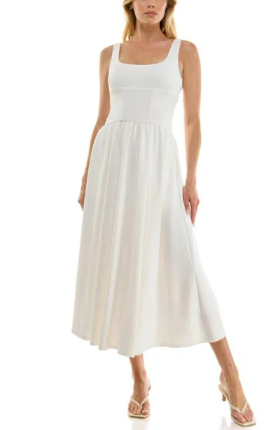 Socialite Seam Detail Knit Dress In White