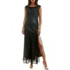 Socialite Semisheer Metallic Cocktail Dress In Black/silver