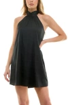 Socialite Shirred Sleeveless Minidress In Black