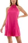 Socialite Shirred Sleeveless Minidress In Fuchsia