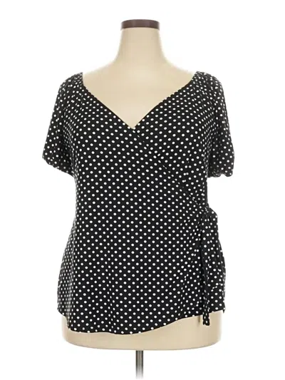 Pre-owned Socialite Short Sleeve Blouse In Black