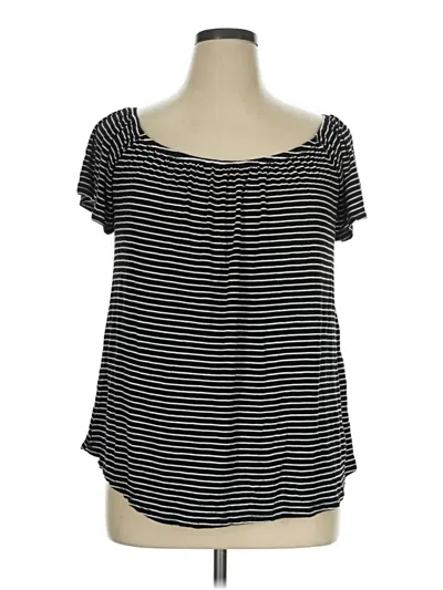 Pre-owned Socialite Short Sleeve Top Black Scoop Neck Tops