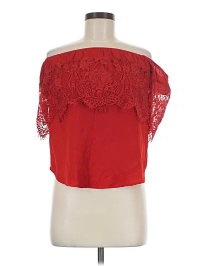 Pre-owned Socialite Short Sleeve Top Red Strapless Neckline Tops