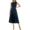 Socialite Sleeveless Cutout Cotton Midi Sundress In Navy