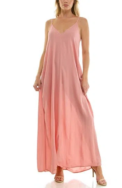 Socialite Sleeveless Gauze Maxi Dress In Pink
