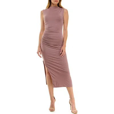 Socialite Sleeveless Ruched Maxi Dress In Pink