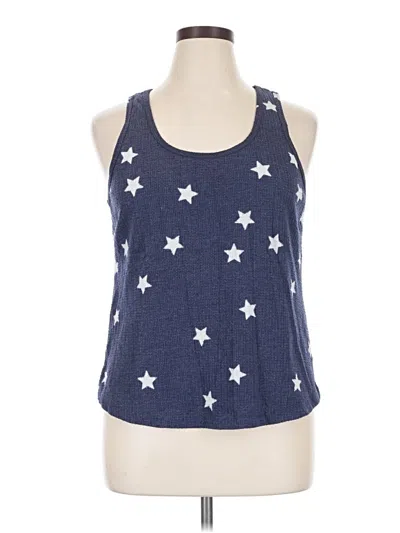 Pre-owned Socialite Sleeveless Top Blue Stars Pattern Halter Neckline Tops