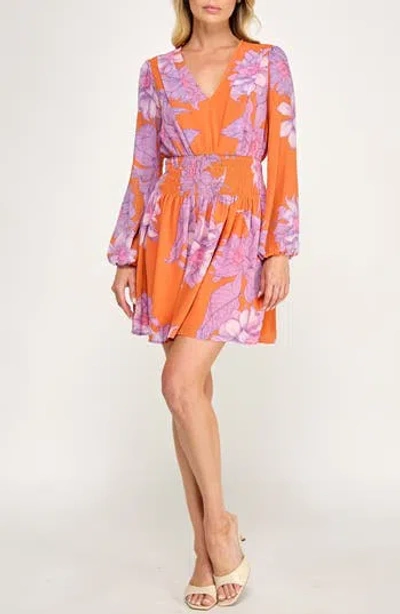 Socialite Smocked Waist Minidress In Copper Lvndr