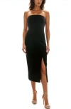 SOCIALITE SOCIALITE STRAPLESS VELVET MIDI DRESS