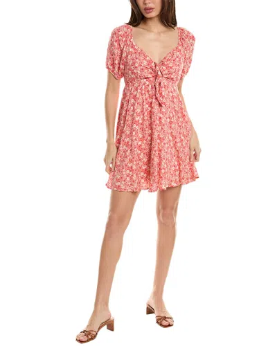 Socialite Tie Front A-line Dress In Pink