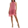 Socialite Tiered Chiffon Minidress In Withered Rose