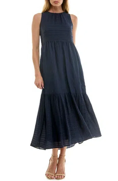 Socialite Tiered Midi Dress In Blue