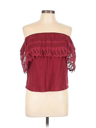Pre-owned Socialite Tube Top Burgundy Strapless Neckline Tops