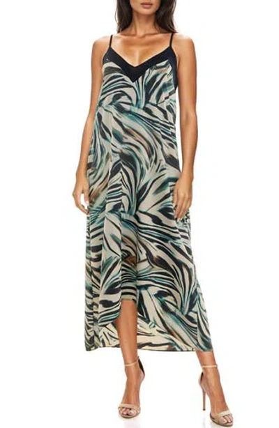 Socialite V-neck Cami Slipdress In Black Ivory