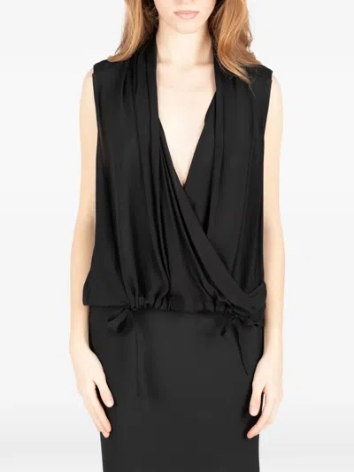 Société Anonyme April Draped Sleeveless Top In Black
