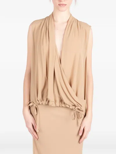 Société Anonyme April Draped Tie Top In Neutral