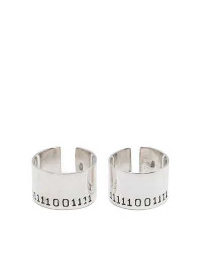 Société Anonyme Band Rings (pack Of Two) In Silver